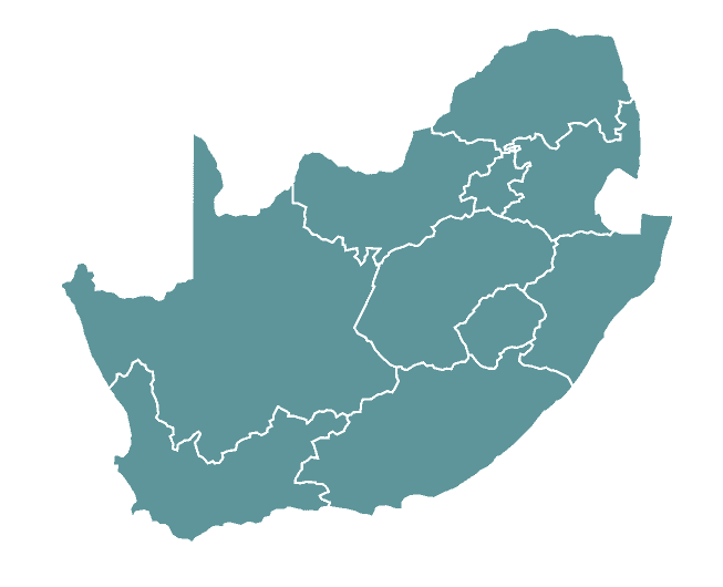 Kaart van Zuid-Afrika